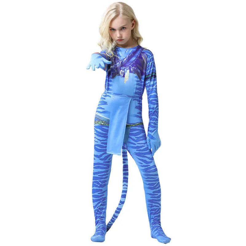 Avatar Costume for Kids Cosplay Alien Children Boy and Girl  Avatar The Way of Water Christmas Halloween and Masquerade Party