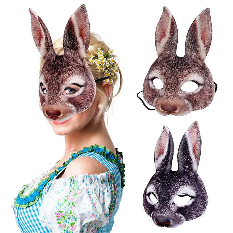 3D Animal Mask Halloween Masquerade Ball Masks Tiger Pig Half Face Mask Party Carnival Fancy Dress Costume Props