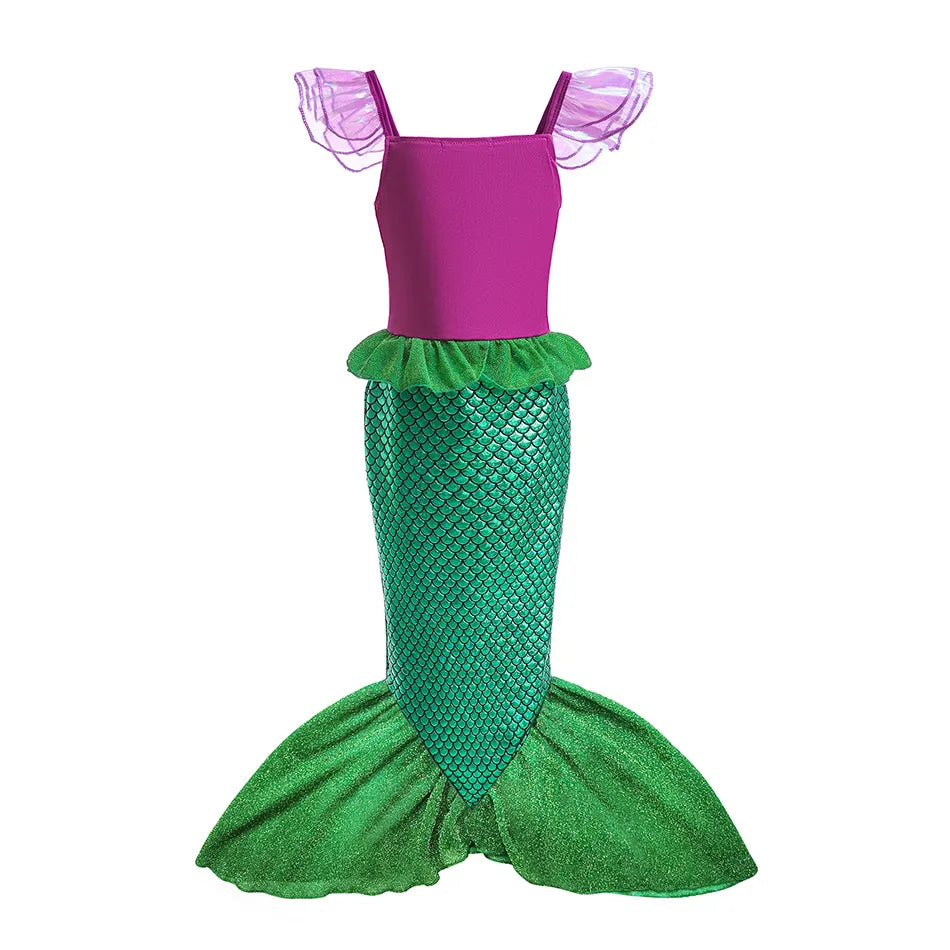 Disney Kids Dress For Girls Cosplay Little Mermaid Ariel Princess Costume Children Carnival Birthday Party Clothes Mermaid Dress