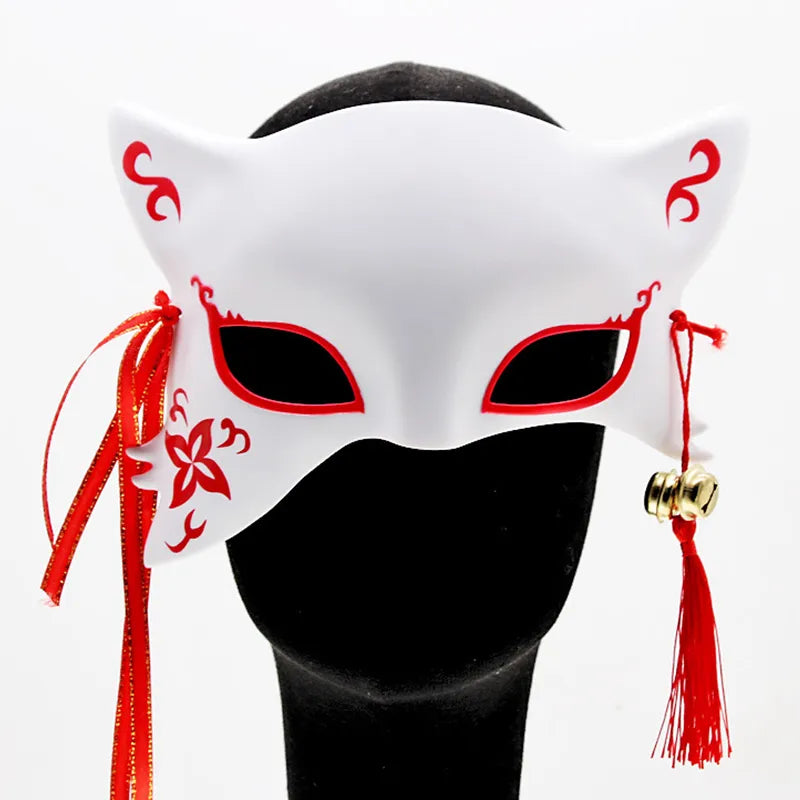 Fox Mask Japanese Anime Cosplay Masks Kabuki Kitsune Masks Half Face Festival Masquerade Party Props Halloween Rave Costume