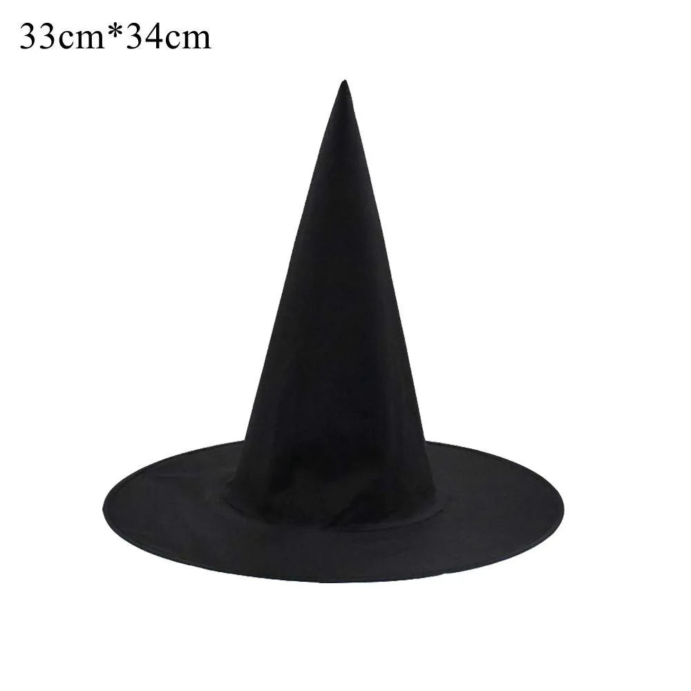 5Pcs Halloween Witch Hat Unisex Black Hats for Adults Kids Halloween Party Supply Cosplay Costume Props Decorations Wizard Caps