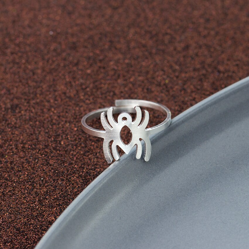 Simple Stainless Steel Spider Ring Adjustable