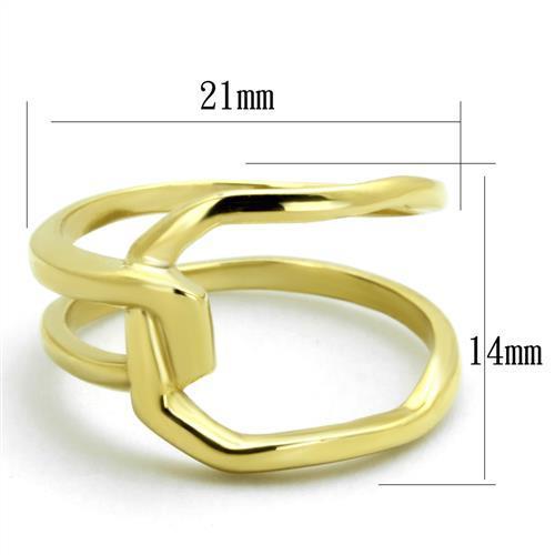 TK1883 - IP Gold(Ion Plating) Stainless Steel Ring with No Stone