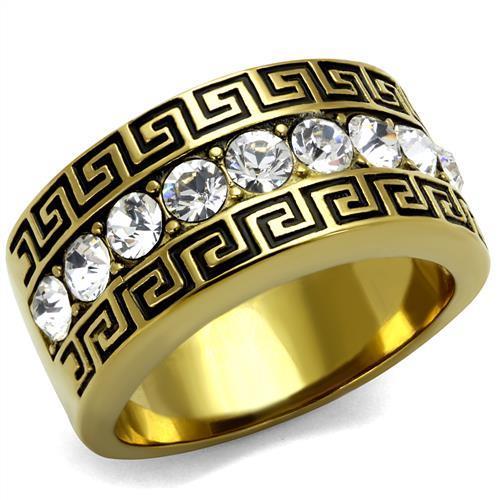 Men Stainless Steel Synthetic Crystal Rings TK2310