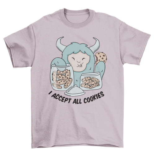 Yeti monster eating cookies t-shirt design