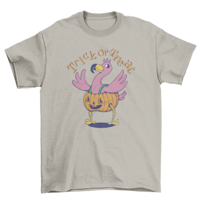 Halloween flamingo pumpkin costume t-shirt