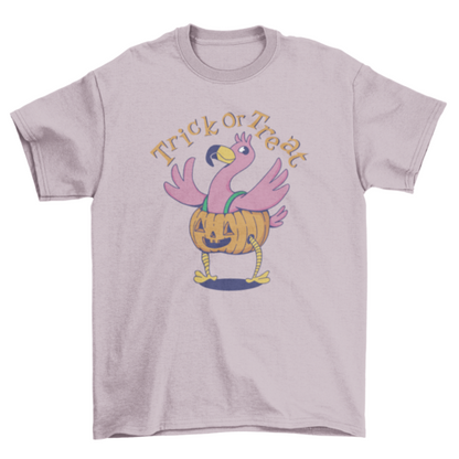 Halloween flamingo pumpkin costume t-shirt
