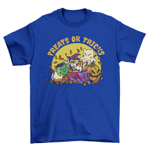Halloween cats and costumes t-shirt