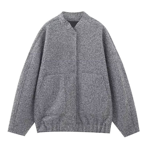 fashion coat With Pockets Fashion Plush Solid Outwear