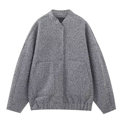 fashion coat With Pockets Fashion Plush Solid Outwear