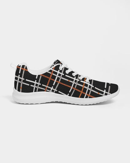 Uniquely You Womens Sneakers - Canvas Running Shoes, Black Plaid Print