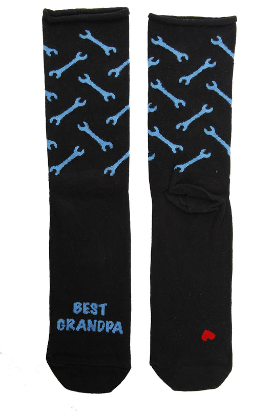 MATTI black socks for men with the text "BEST GRANDPA" in English