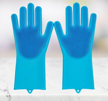 Glove Brush Washing Gloves Silicone kitchen Cleaning Scrubbing Glove