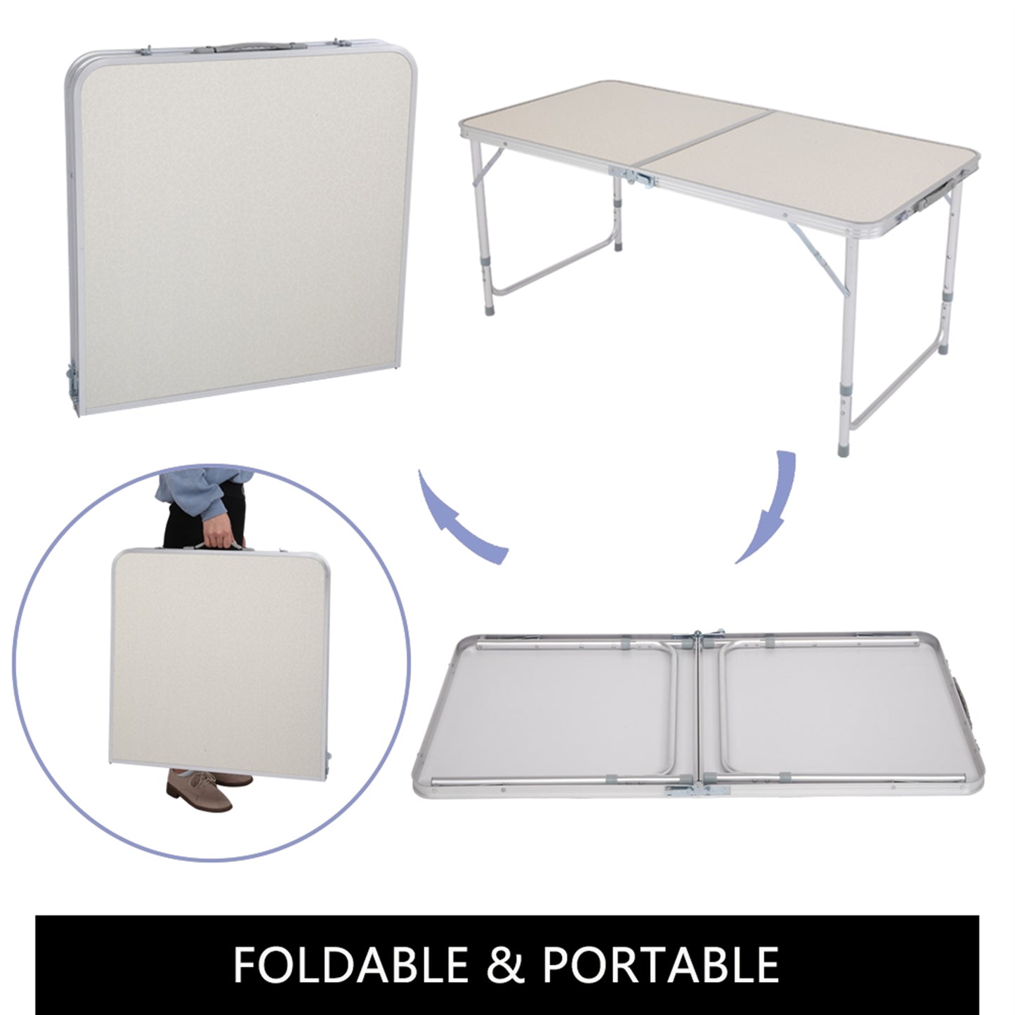 120 x 60 x 70 4Ft Portable Multipurpose Folding Table