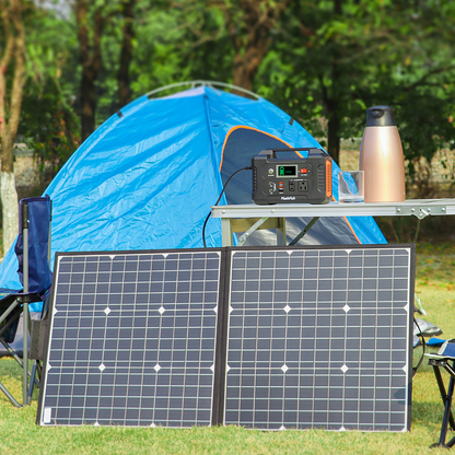 200W Portable Power Station with 50W 18V Portable Solar Panel