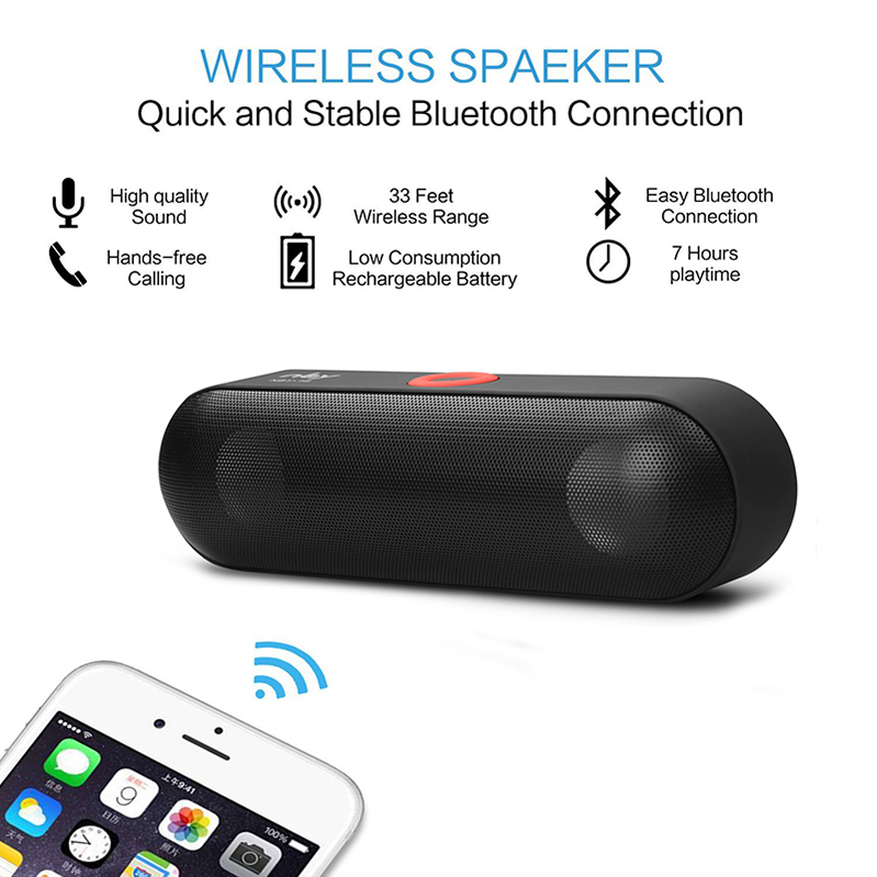 3D Stereo Music Surround Portable Wireless Bluetooth Speakers