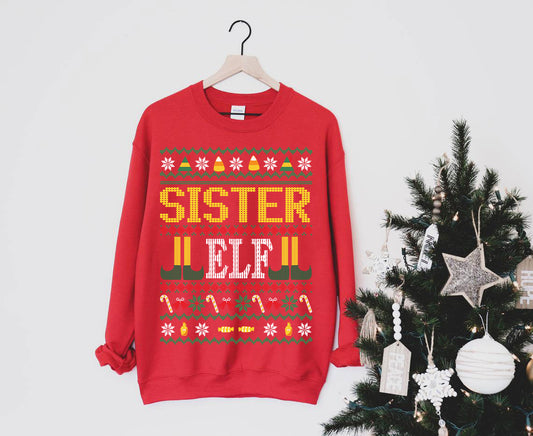 Sister Elf Christmas Sweatshirt