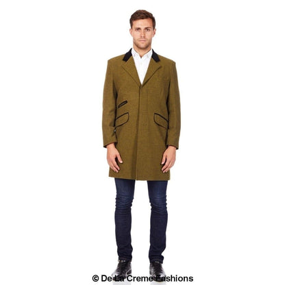 De La Creme MAN - Herringbone Design Retro Mod Coat