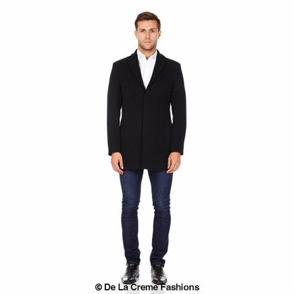 De La Creme MAN - Wool Blend Covert Winter Coat