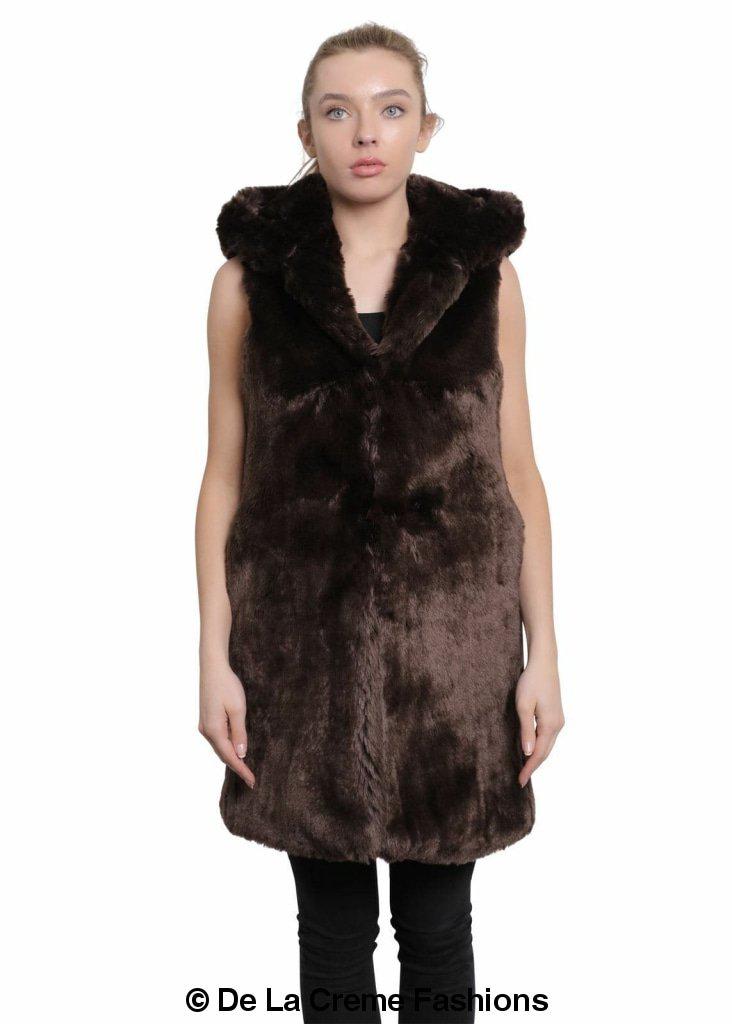 Faux Fur Hooded Gilet