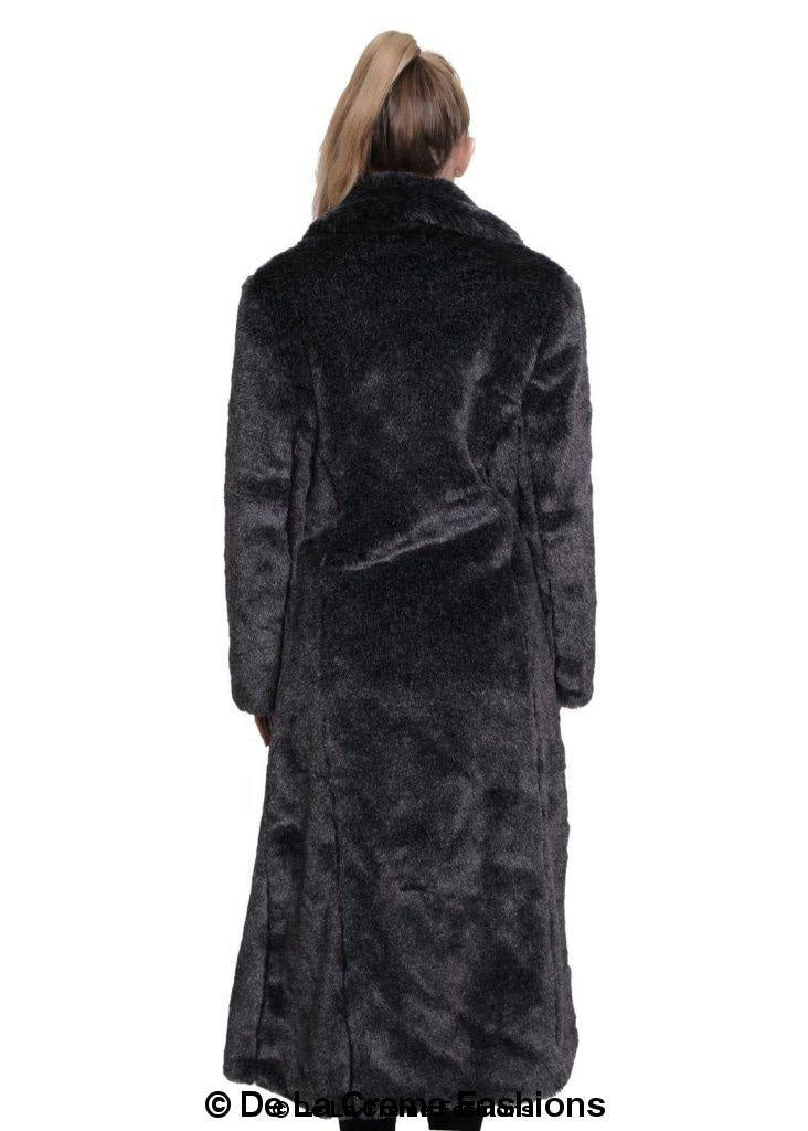 De La Creme - Womens Faux Fur Long Coat