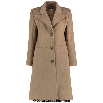 De La Creme - Women's Mohair Blend Longline Winter Coat