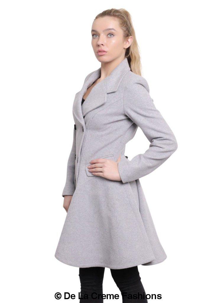 Wool Blend Double Breasted Skater Coat (1102)