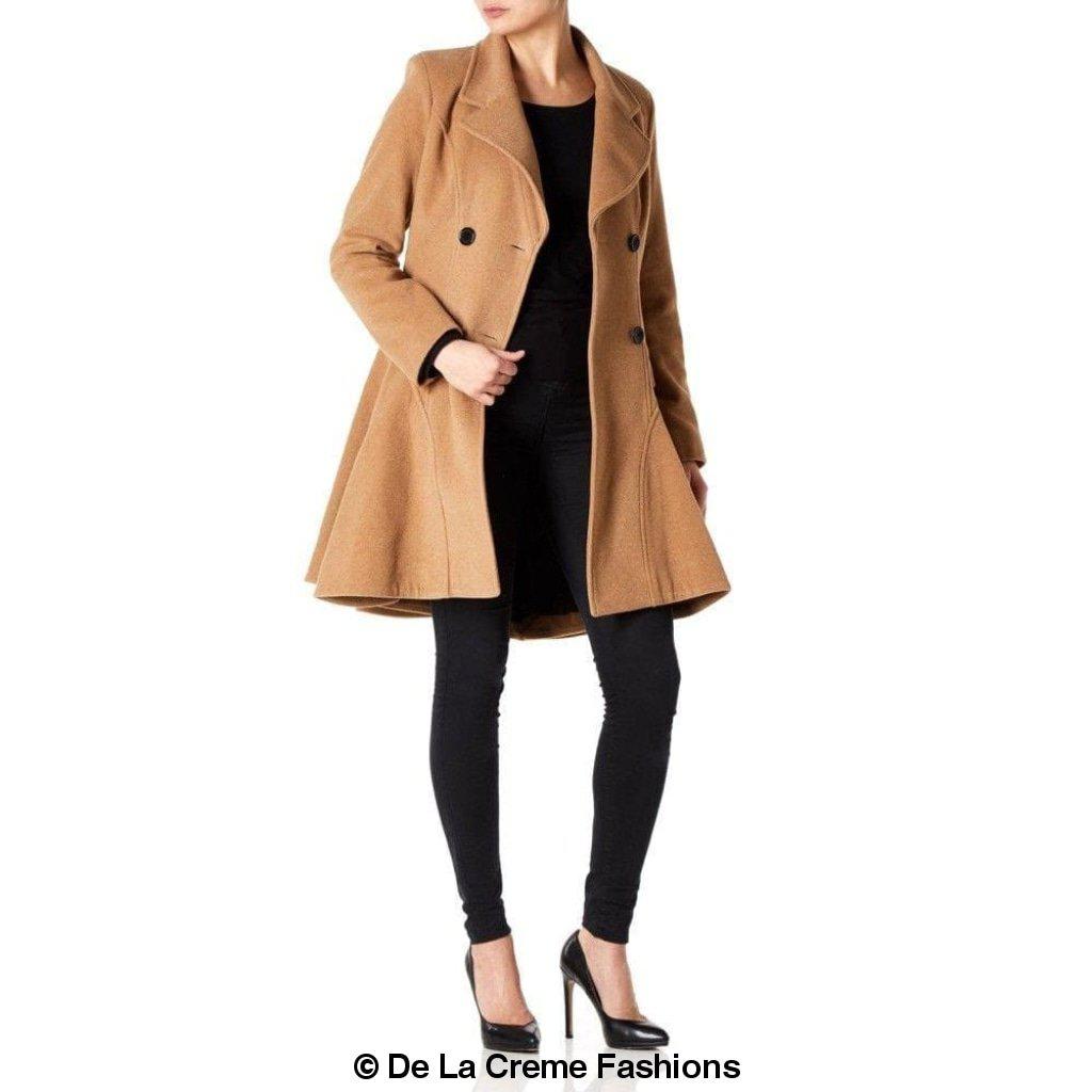 Wool Blend Double Breasted Skater Coat (1102)