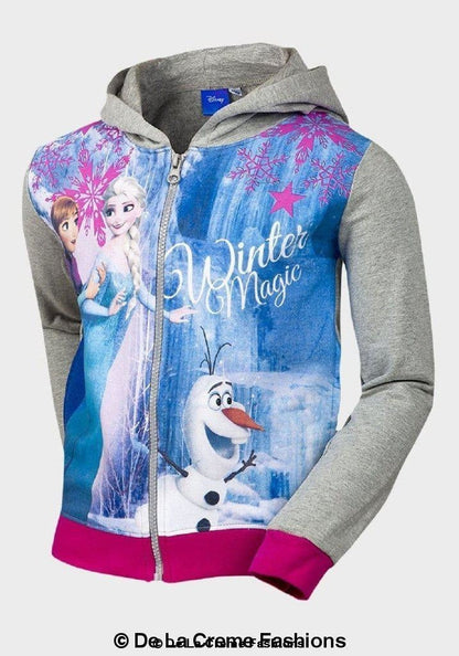 Disney - Girls Frozen Princess Anna Elsa Olaf Hooded Long Sleeved