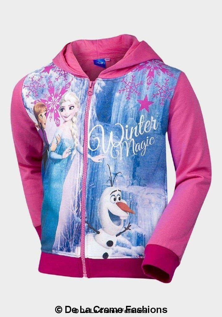 Disney - Girls Frozen Princess Anna Elsa Olaf Hooded Long Sleeved