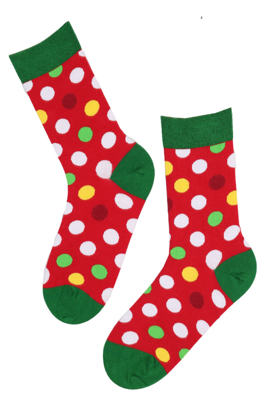 DOTS red cotton socks with dots