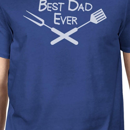 Best Bbq Dad Mens Blue Graphic Tee For Barbeque