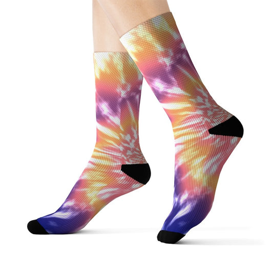 Pink Tie Dye Novelty Socks