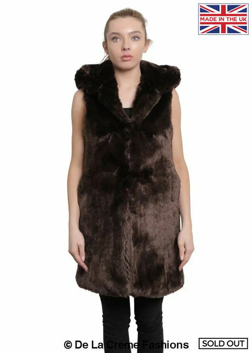 Faux Fur Hooded Gilet