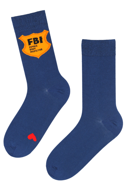 FBI blue cotton socks for men