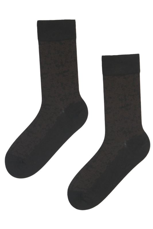 HANDSOME brown patterned viscose socks for men