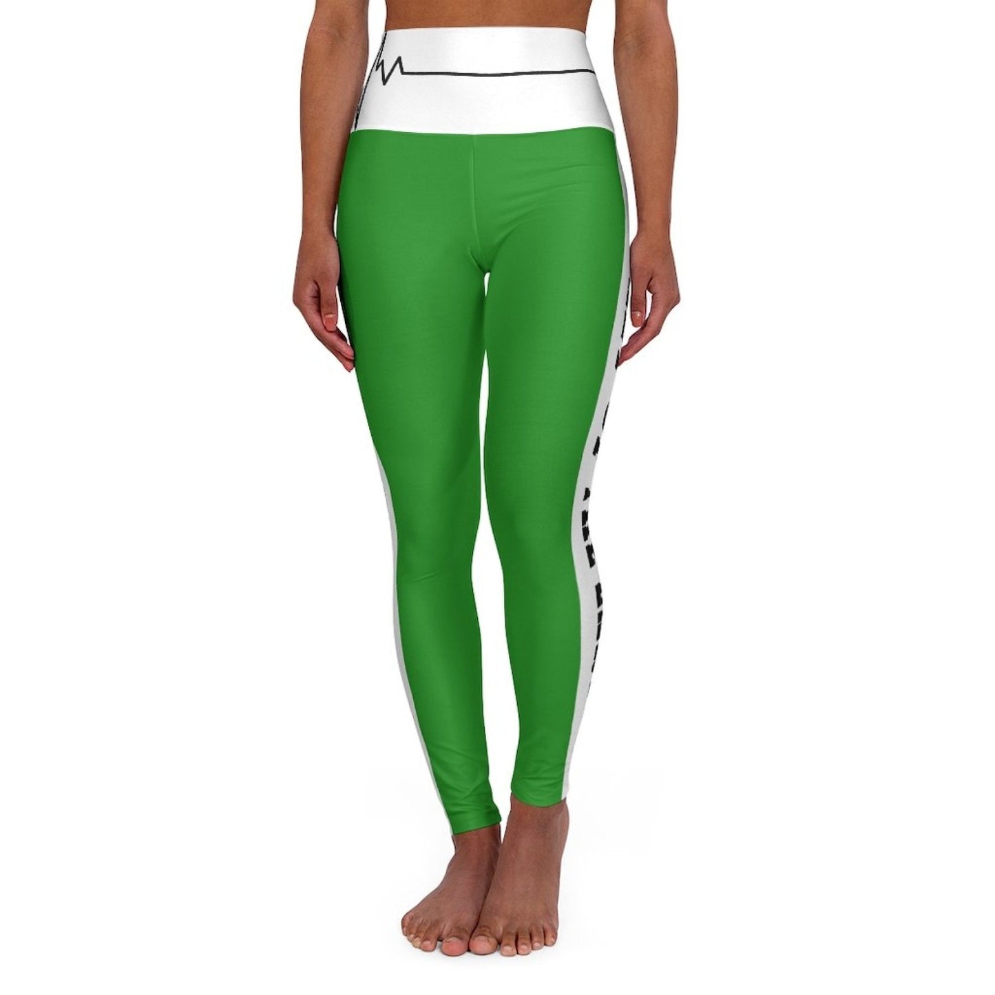 High Waisted Yoga Leggings, Forest Green Salt Of The Earth Matthew