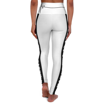 High Waisted Yoga Leggings, White And Black Salt Of The Earth Beating