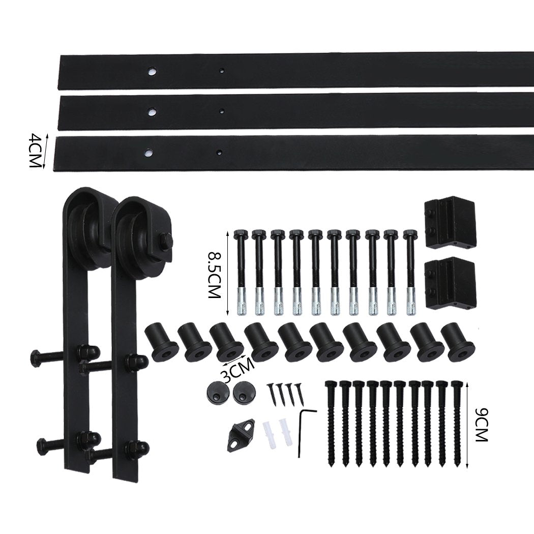 3.66M Antique Classic Style Double Sliding Barn Door Hardware Track