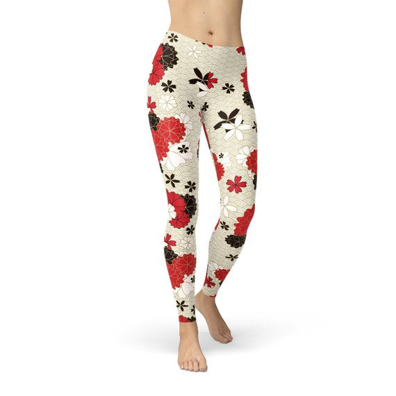 Womens Japanese Cherry Blossom Leggings