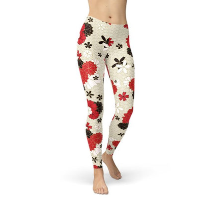 Womens Japanese Cherry Blossom Leggings