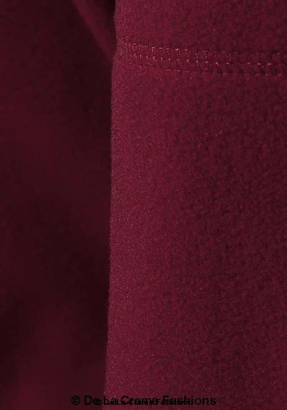 JB's Wear - Mens Burgundy Zip-Through Warm Fleece Jacket