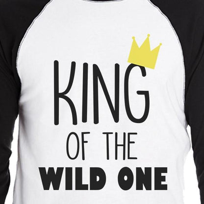 Wild One Crown Mens Black And White BaseBall Shirt