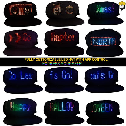 TGT Unique App Controlled LED Hat | Lightup Display Message LED Cap