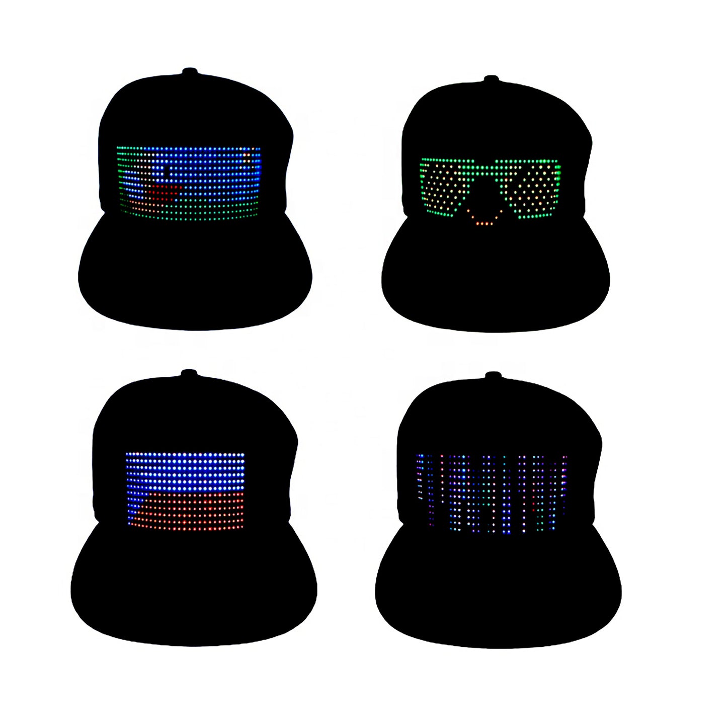 TGT Unique App Controlled LED Hat | Lightup Display Message LED Cap