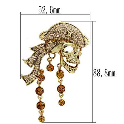 LO2415 - Gold White Metal Brooches with Top Grade Crystal  in Multi