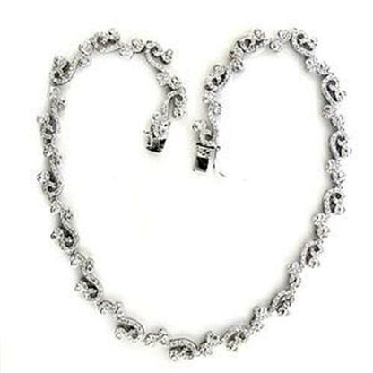 LOA558 - Rhodium 925 Sterling Silver Necklace with AAA Grade CZ  in