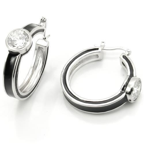 LOS173 Rhodium 925 Sterling Silver Earrings with