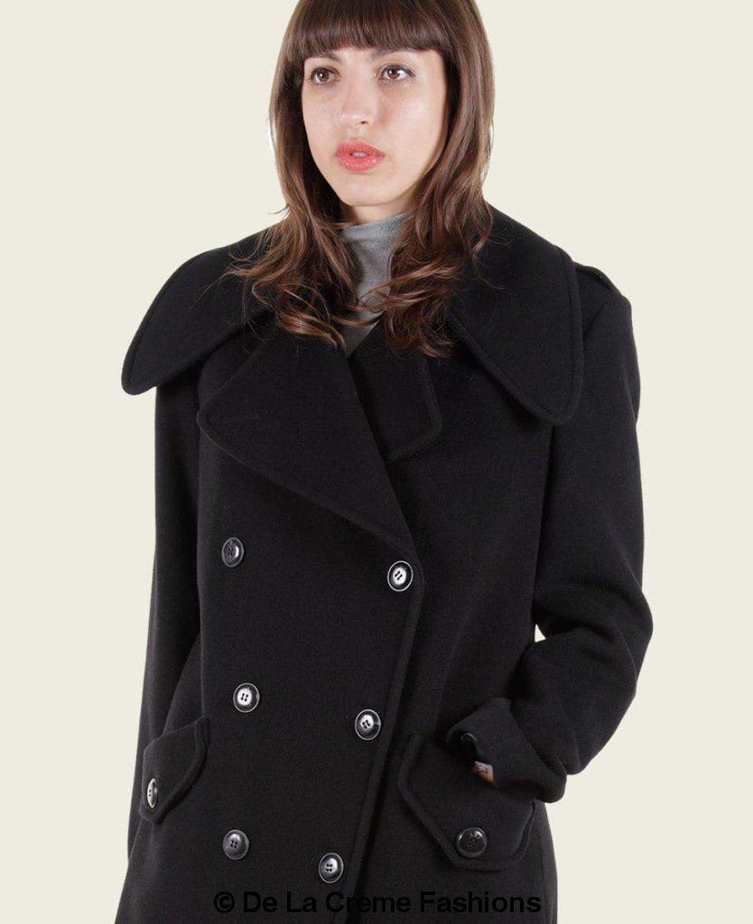 MARQUETTA - Womens Double Breasted Wool & Cashmere Blend Long Coat
