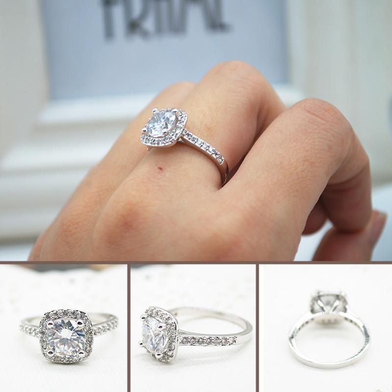 2.00 CT Cushion-Cut Queen White  Elements Ring